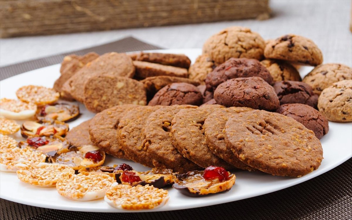 Decorated cookies with icing and sprinkles