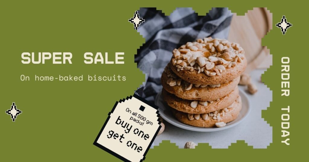 Olive Green Beige Ramadan Bakery Offer Facebook Ad in Pixellation Modern Style